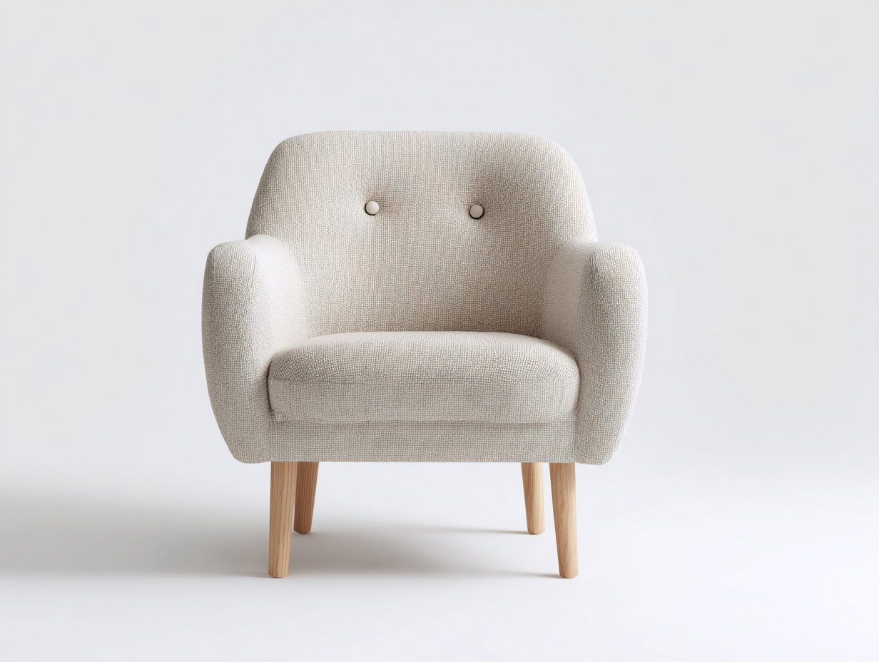 Sillones tapizado tela 78x82x88 cm beige - sillón individual con patas de madera - diseño moderno-Vamonpanest