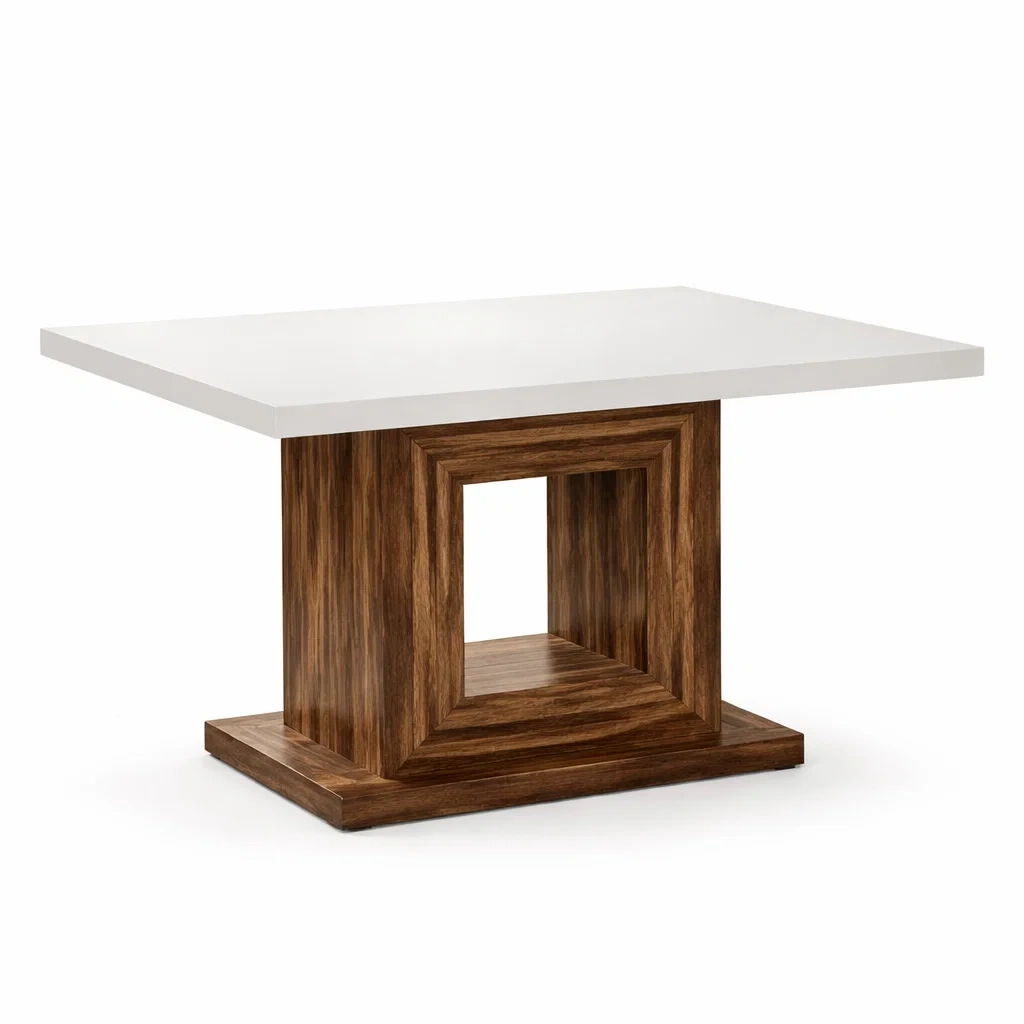Table rectangulaire en bois et résine 120x75x70 cm-MOBILIALUX