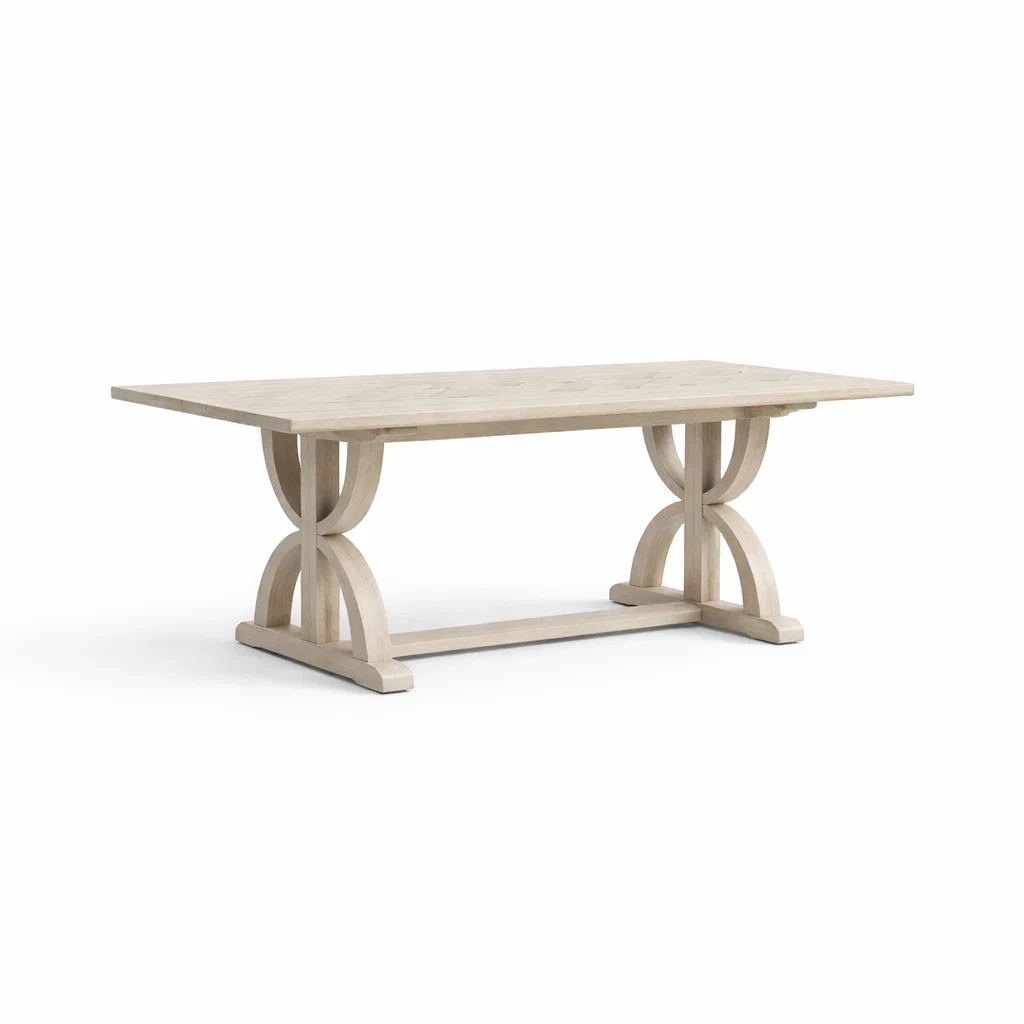 Table à manger en bois de chêne massif 200x100x76 cm-MOBILIALUX