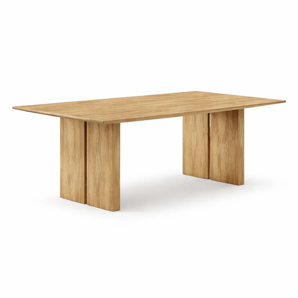Table rectangulaire en chêne massif 180x90x75 cm-MOBILIALUX