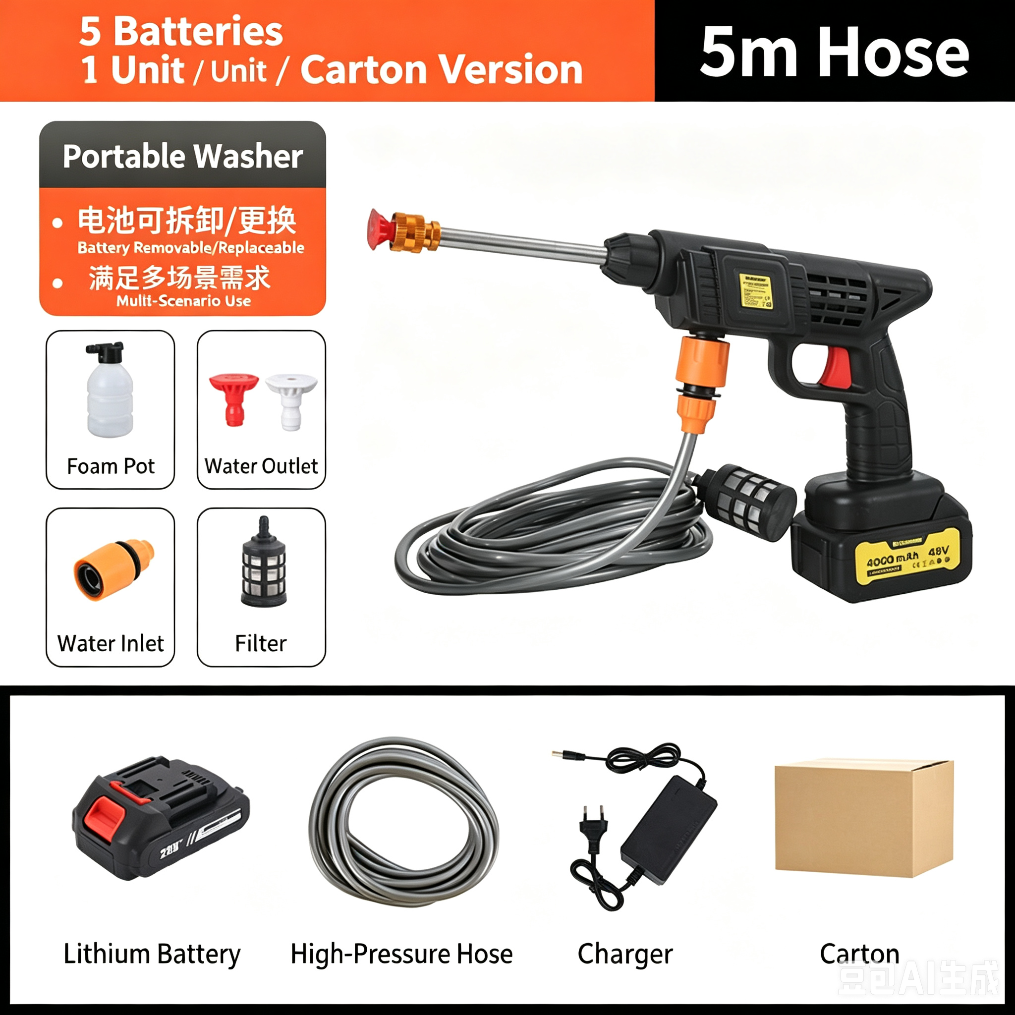 JC High-power super pressure-increasing car wash water spray nozzle