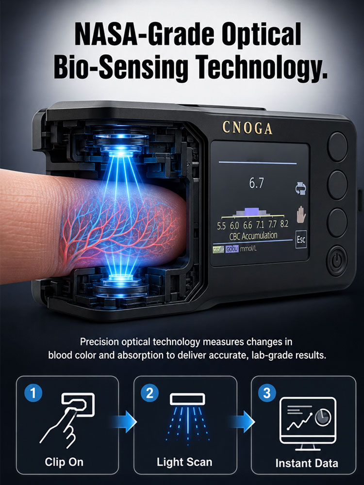 Non-invasive blood oxygen and blood glucose monitoring device