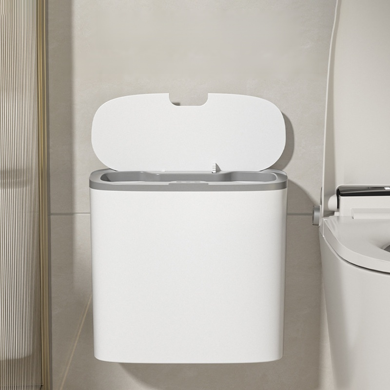 Wall-mounted smart sensor trash can