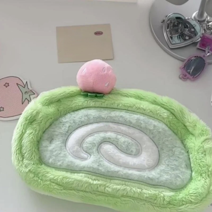 Cute Plush Swiss Roll Pencil Case