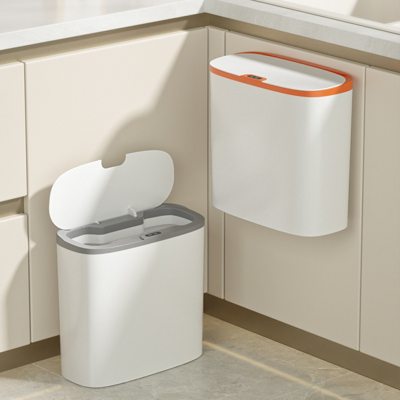 Wall-mounted smart sensor trash can