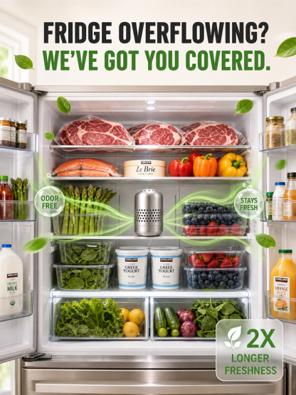 Fresh-Core | Nano-catalytic device for the refrigerator – Eliminates parasites, bacteria and odors, food stays fresh twice as long