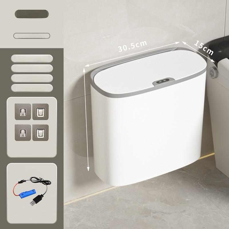 Wall-mounted smart sensor trash can