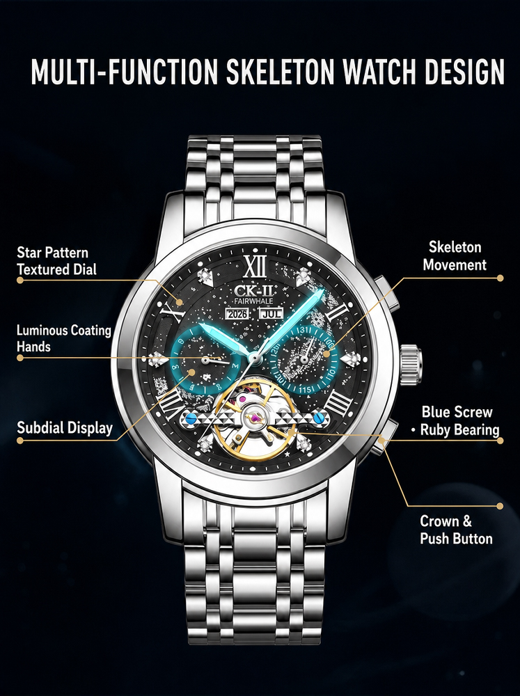 Limited Beverly Hills Luxury Watch Clearance | Swiss Handmade Tourbillon Luminous Watch