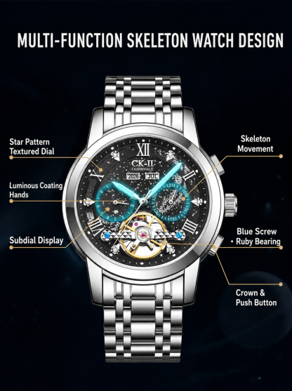 Limited Beverly Hills Luxury Watch Clearance | Swiss Handmade Tourbillon Luminous Watch