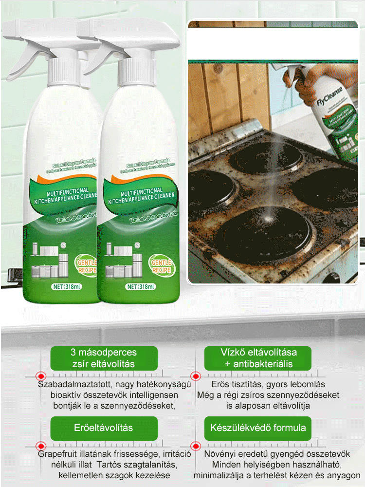 📦【Utánvét】Akár 80% OFF🔥Multifunkciós Tisztítóspray 💧 Gyors Zsíroldás és ✨ Ragyogó Tisztaság