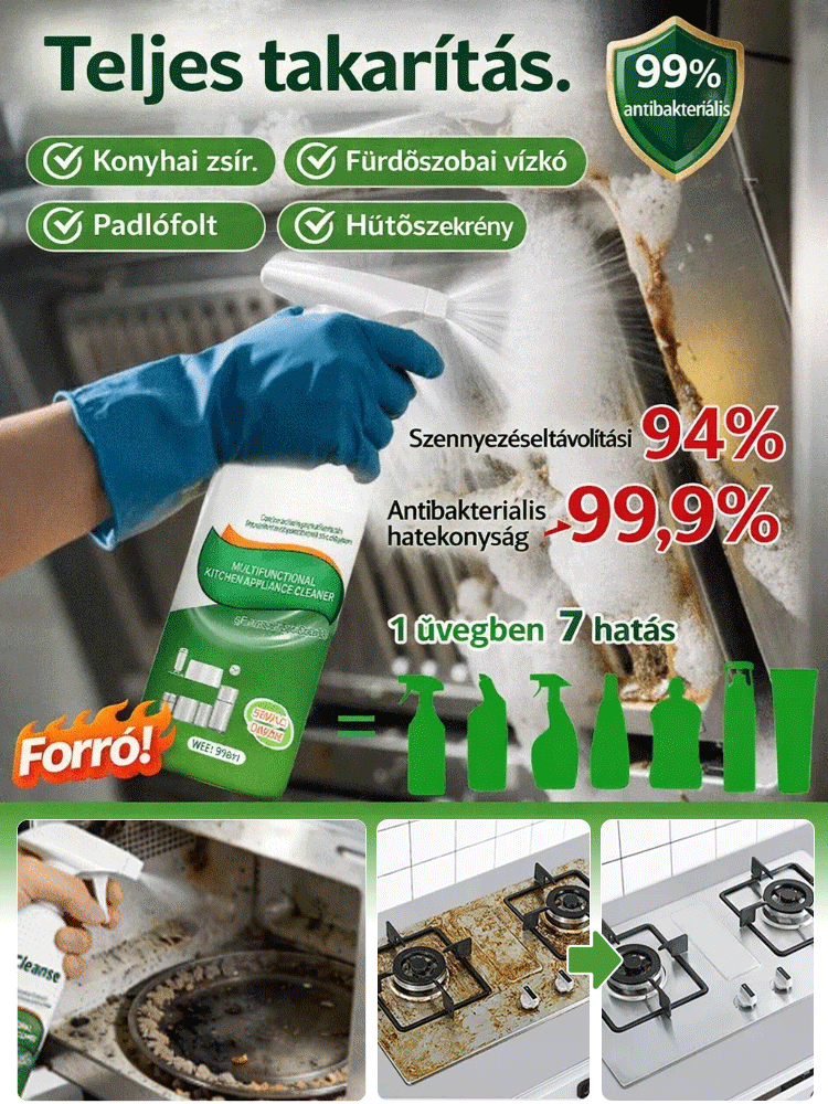 📦【Utánvét】Akár 80% OFF🔥Multifunkciós Tisztítóspray 💧 Gyors Zsíroldás és ✨ Ragyogó Tisztaság