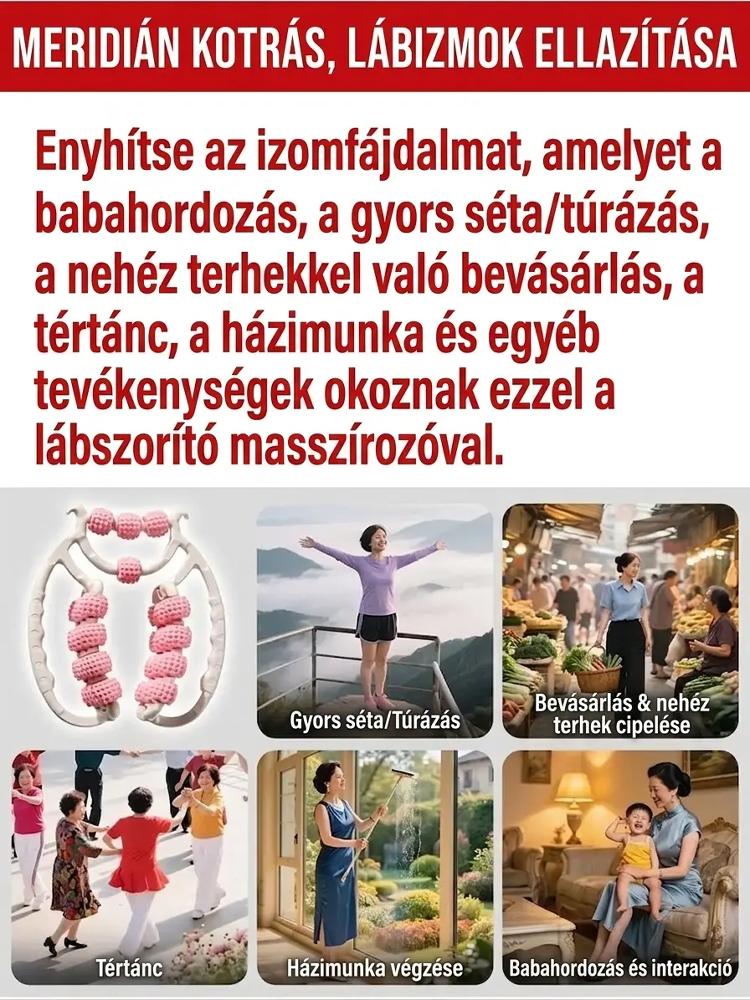 [50% Akció] Prémium 360° Masszázshenger – Mélyszöveti Lazítás Nyakra, Karra és Lábra