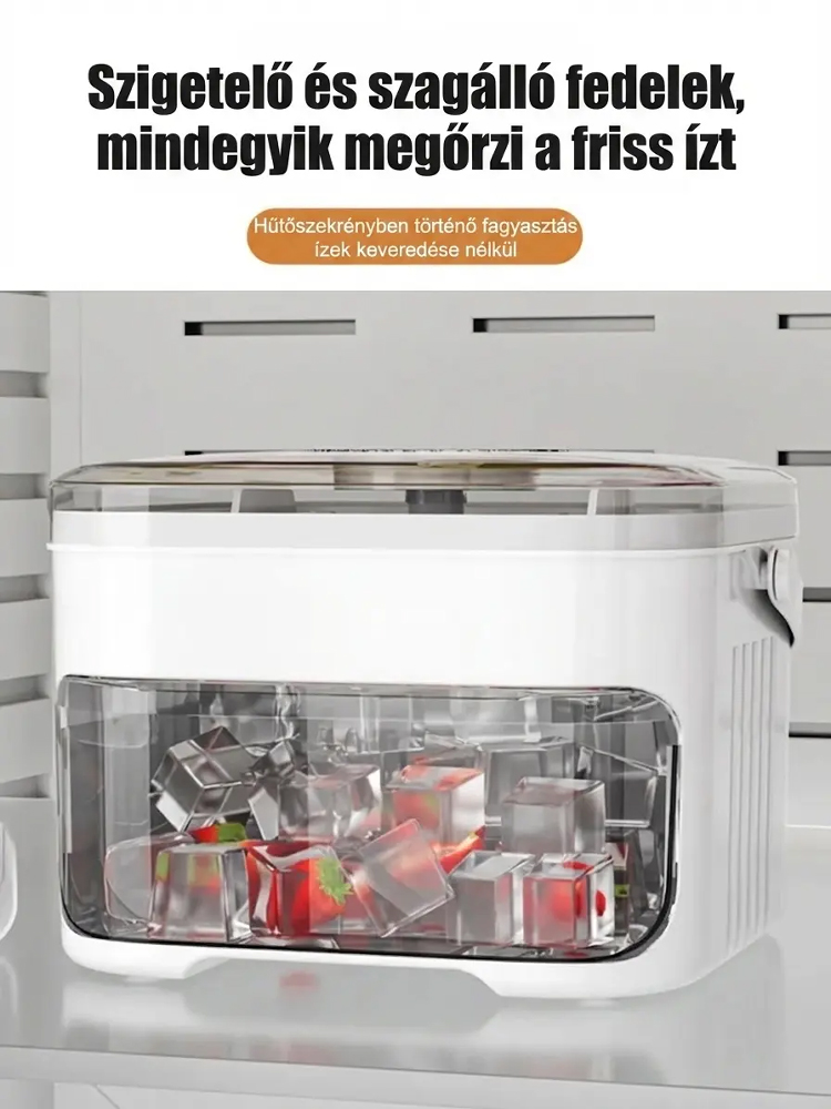 🧊[Akció] Prémium 1 Másodperces Nyomógombos Jégkészítő | Nagy Kapacitás, Tiszta Kéz & Utánvét