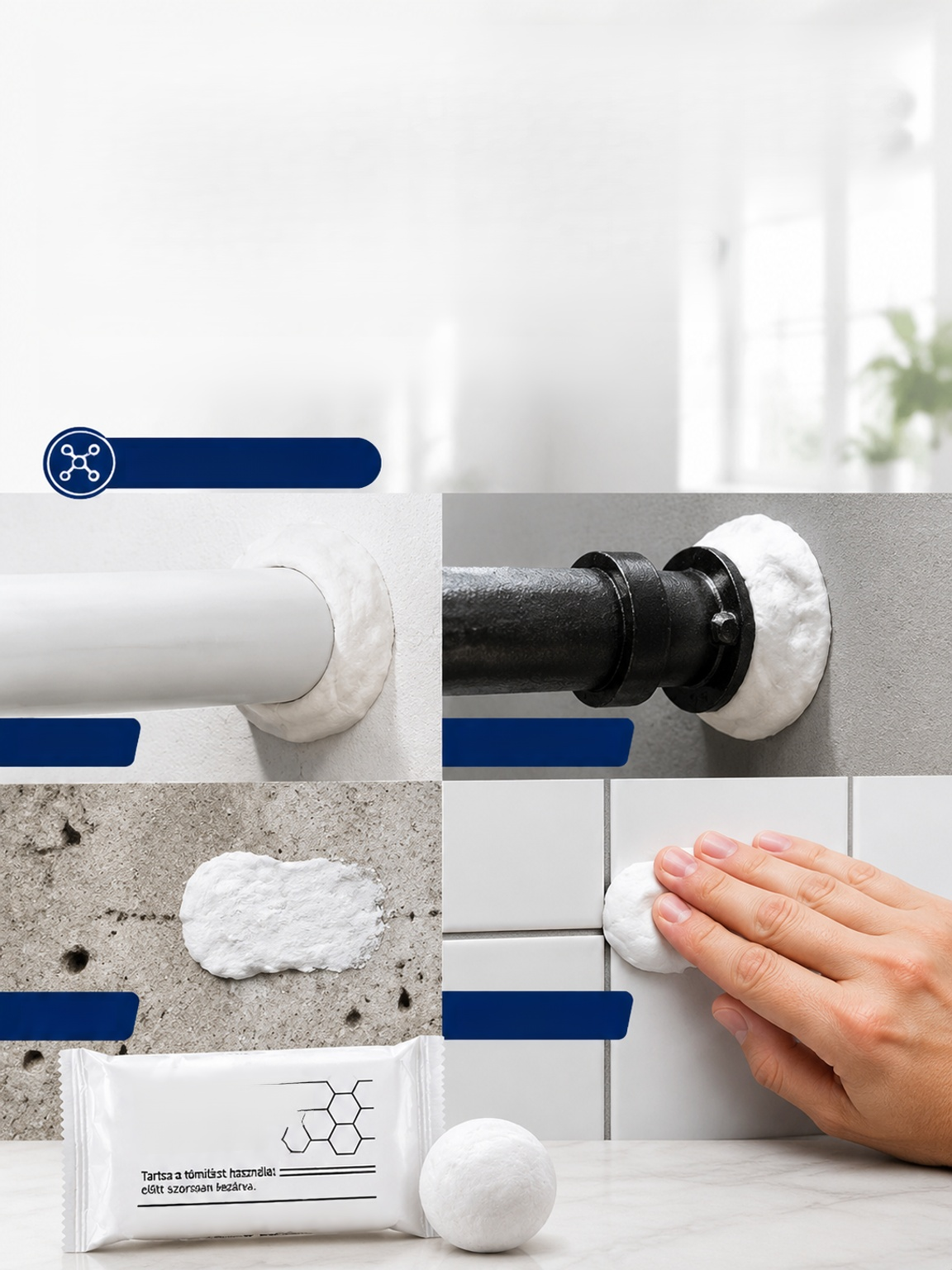 💧 Prémium Vízálló Tömítőgyurma 🛠️ Lyukak és Repedések Azonnali Javítása(⚡ 30 mp alatt köt)