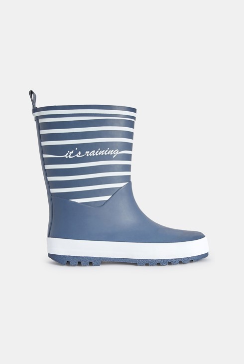 Bottes de pluie rayées bleues garçon 1