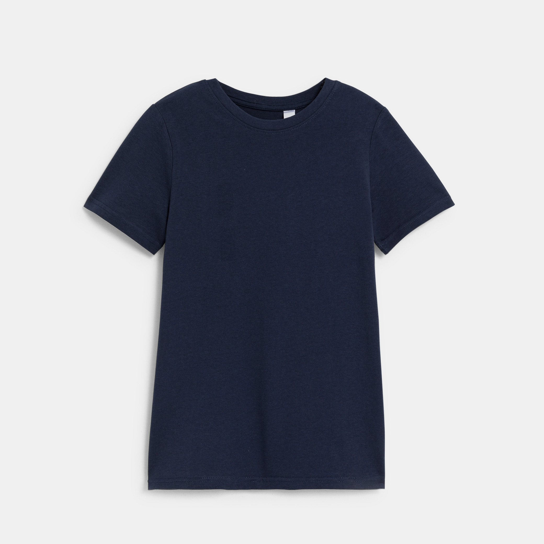 T-shirt basique manches courtes blanc garçon - Bleu navy