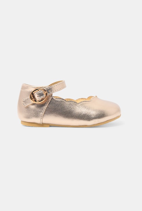 Ballerines cérémonie brillantes dorées bébé fille 1