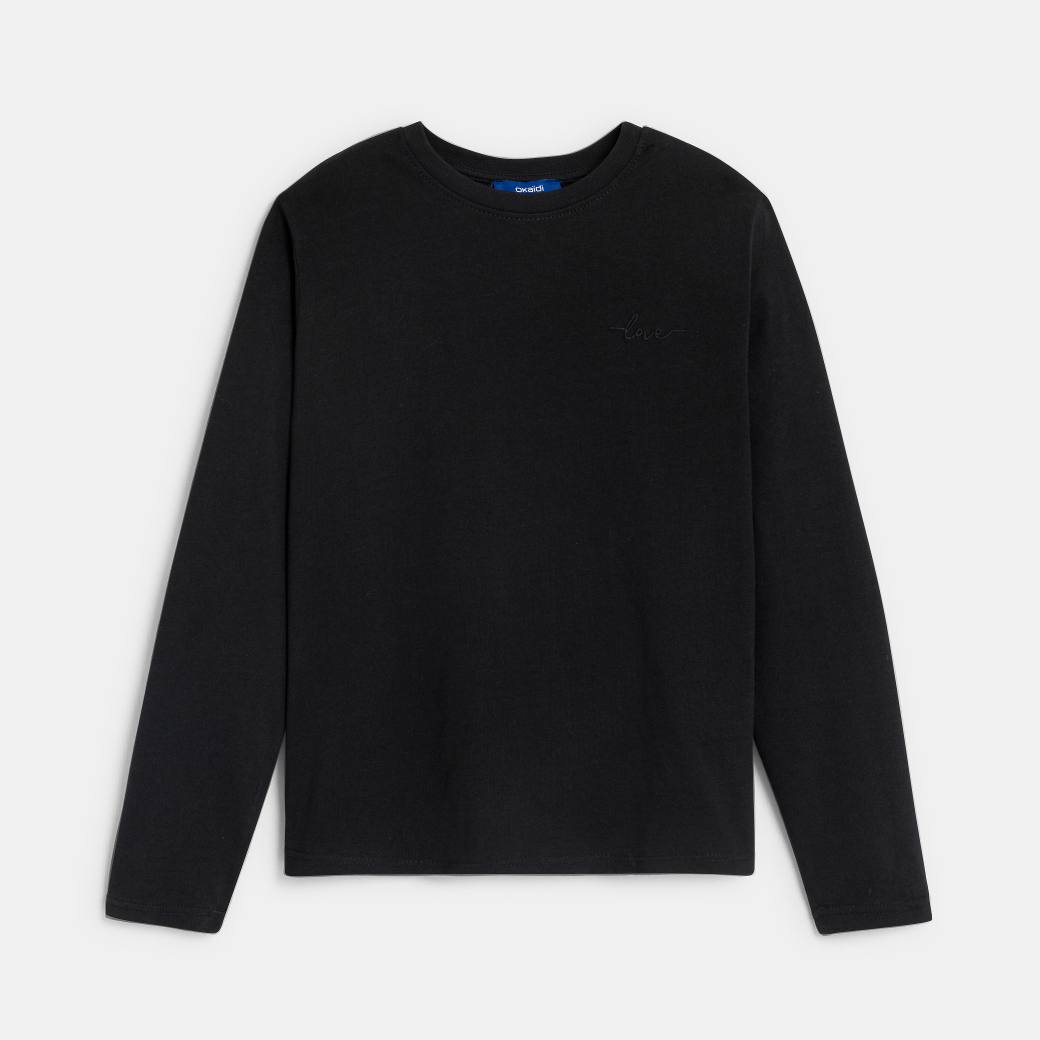 T-shirt manches longues marine garçon - Noir