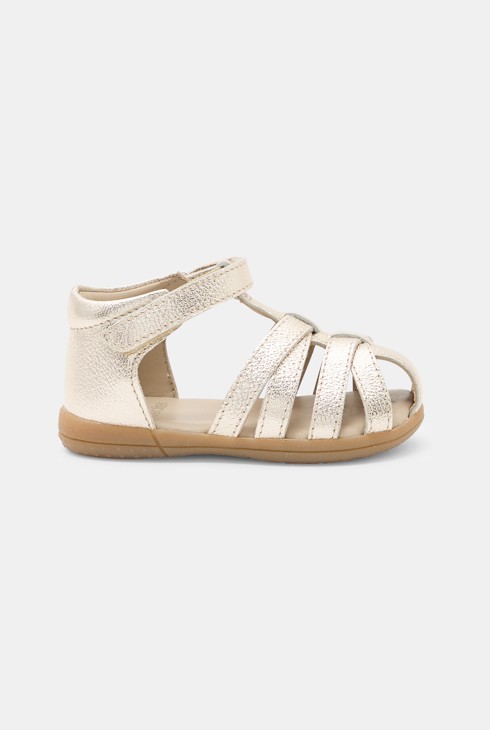 Sandales premiers pas cuir irisé bébé fille 1