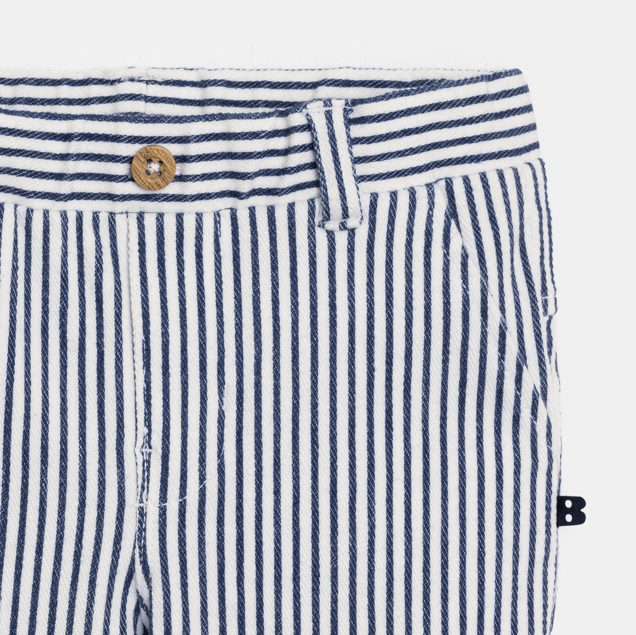 Pantalon vert à rayures garçon - Rayures bleu