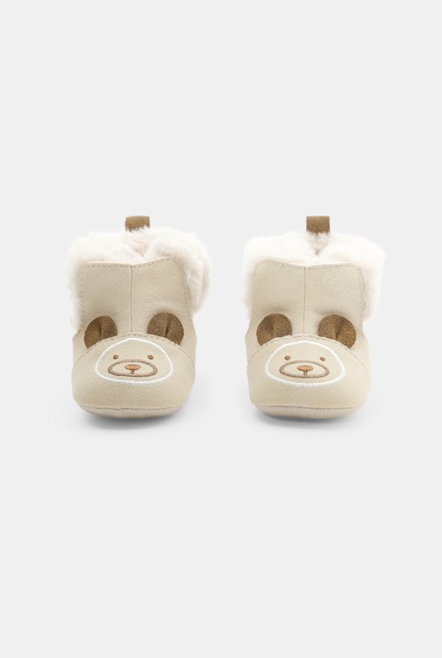 Boots fourrés souples beige bébé garçon 1