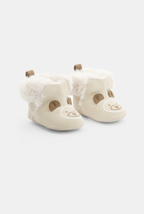 Boots fourrés souples beige bébé garçon 2