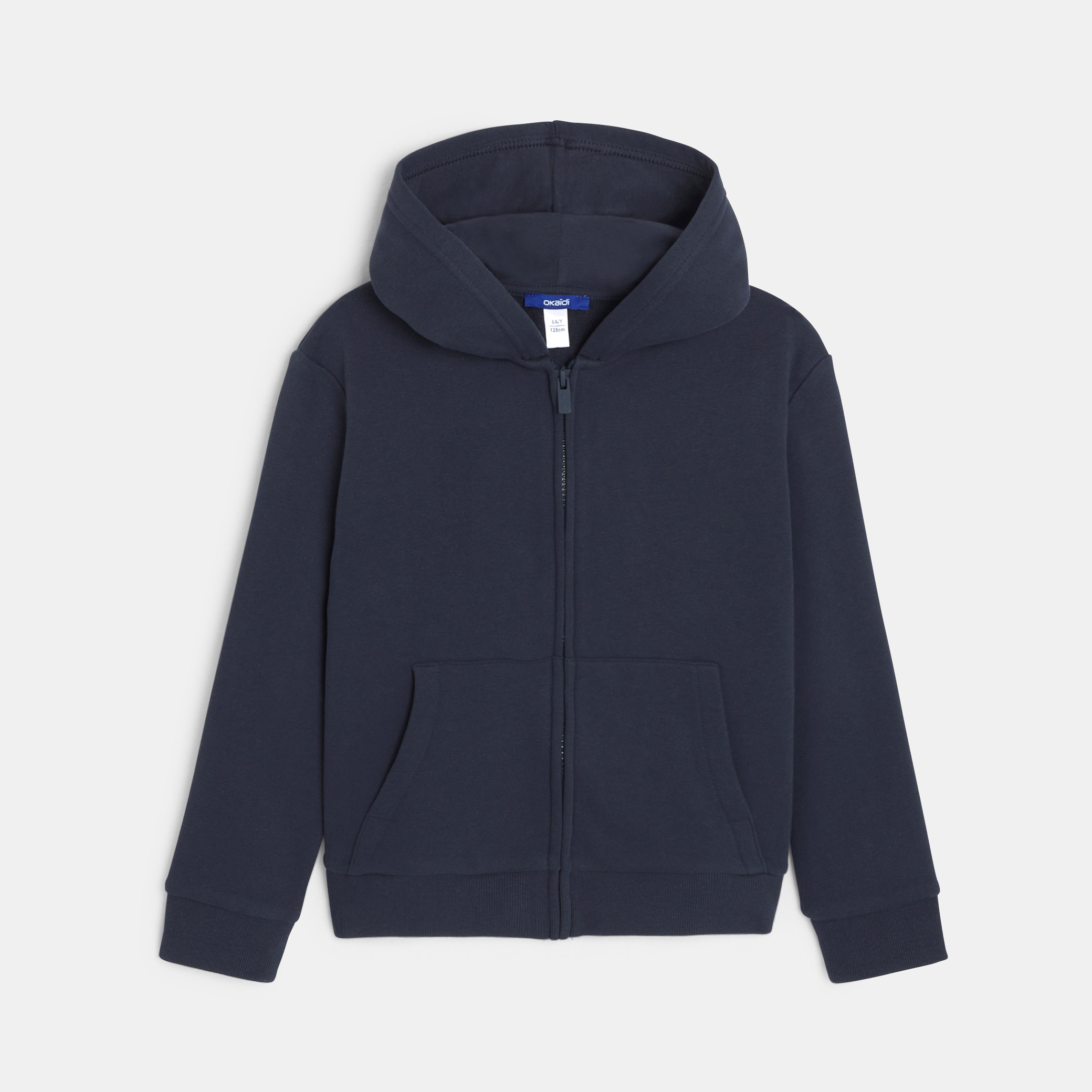 Sweat à capuche gris garçon - Bleu navy