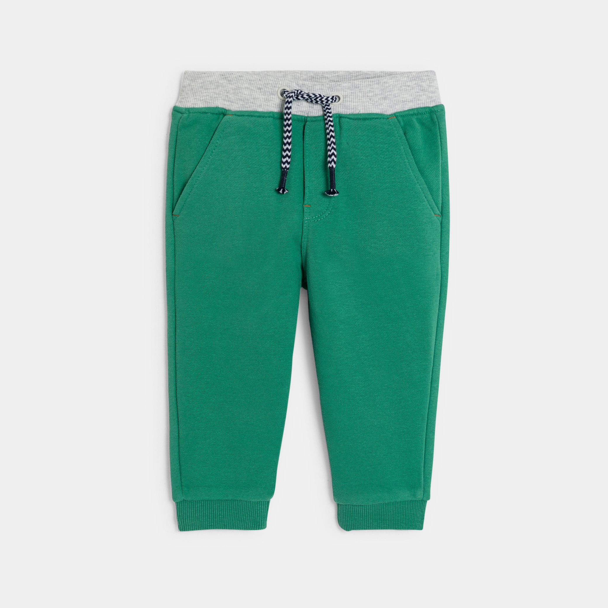 Pantalon jogging bleu bébé garçon - Vert trèfle