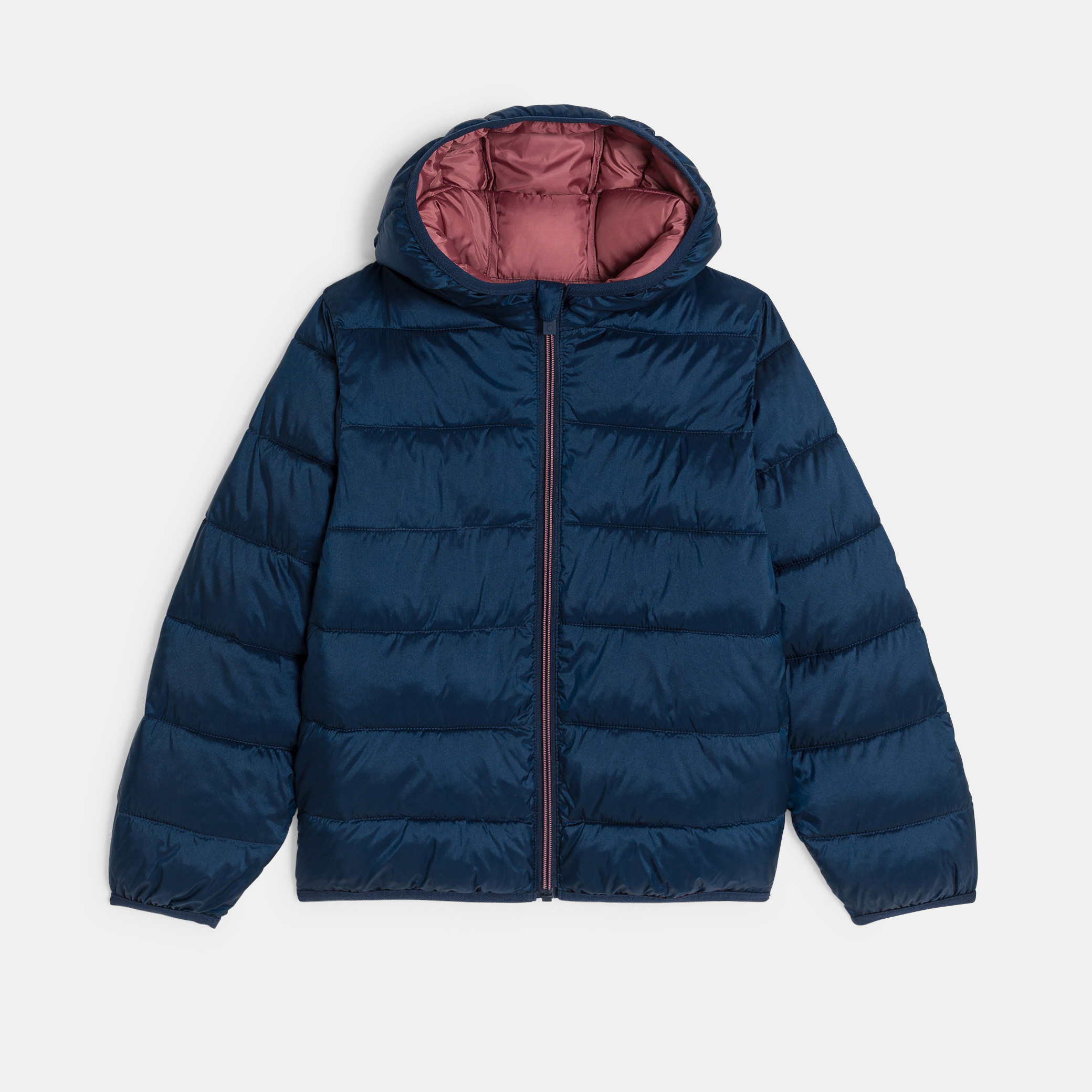 Doudoune à capuche uni bleu marine Fille - Bleu Tres Fonce