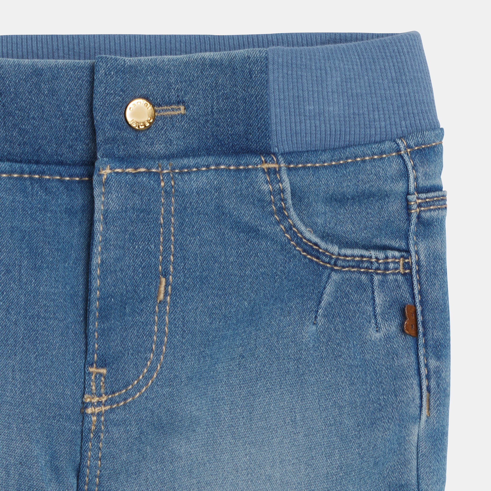 Jegging stretch bleu clair denim bébé fille - double stone