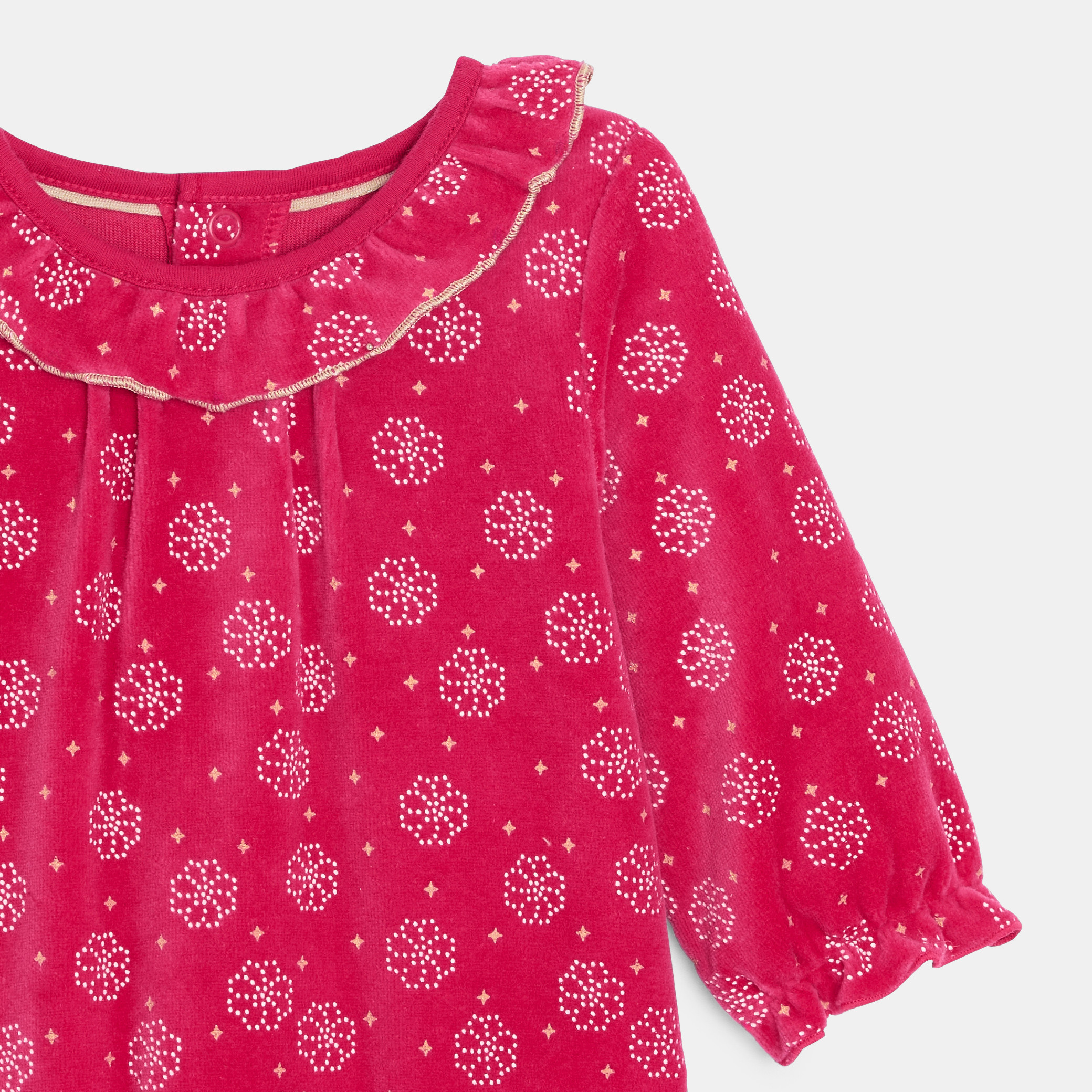 Pyjama imprimé rose bébé fille - Rose Fonce