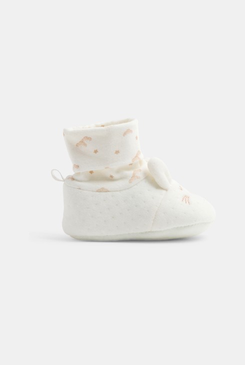 Chaussons chaussettes blanc bébé fille 1
