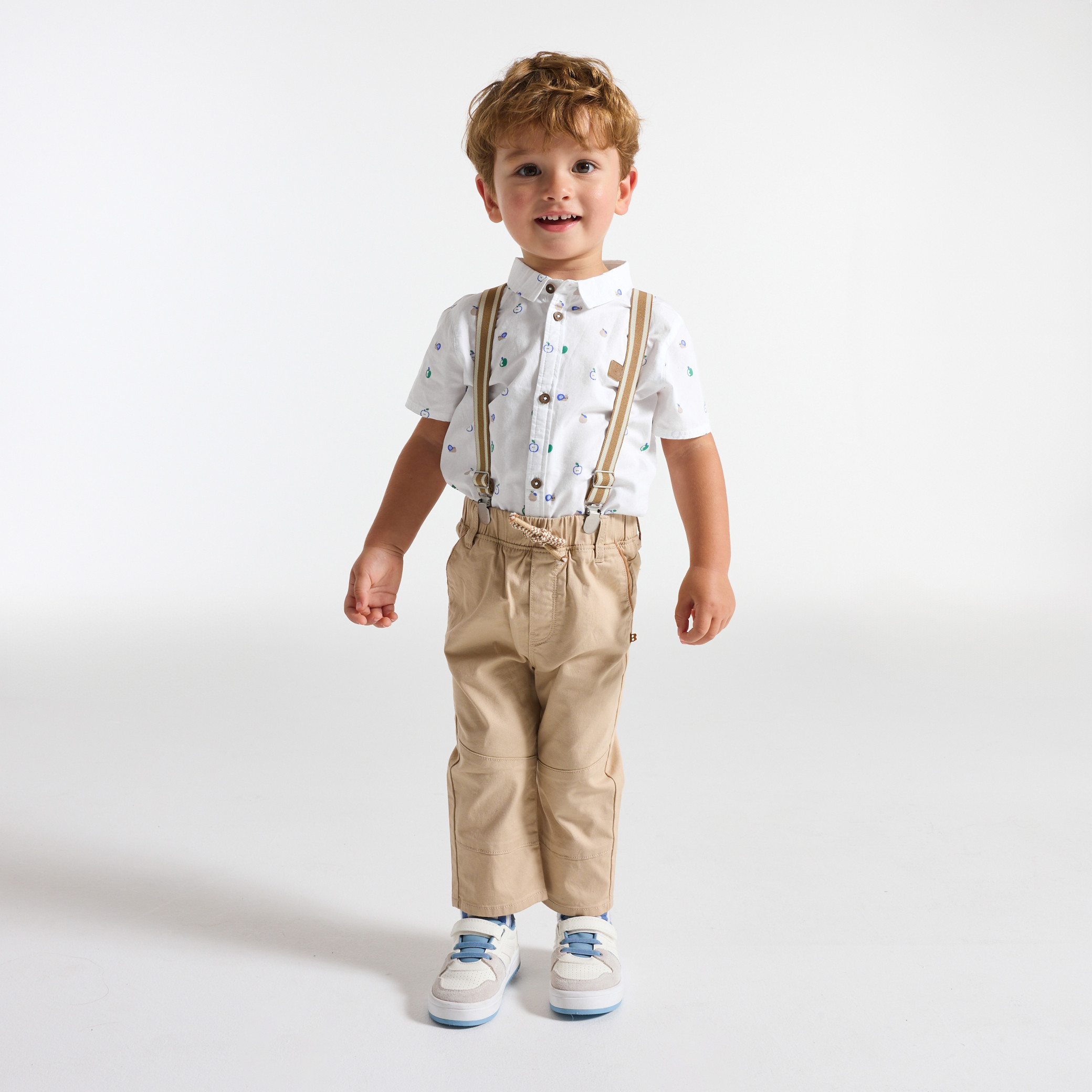 Chemise manches courtes imprimée blanc bébé garçon - Imprimé blanc