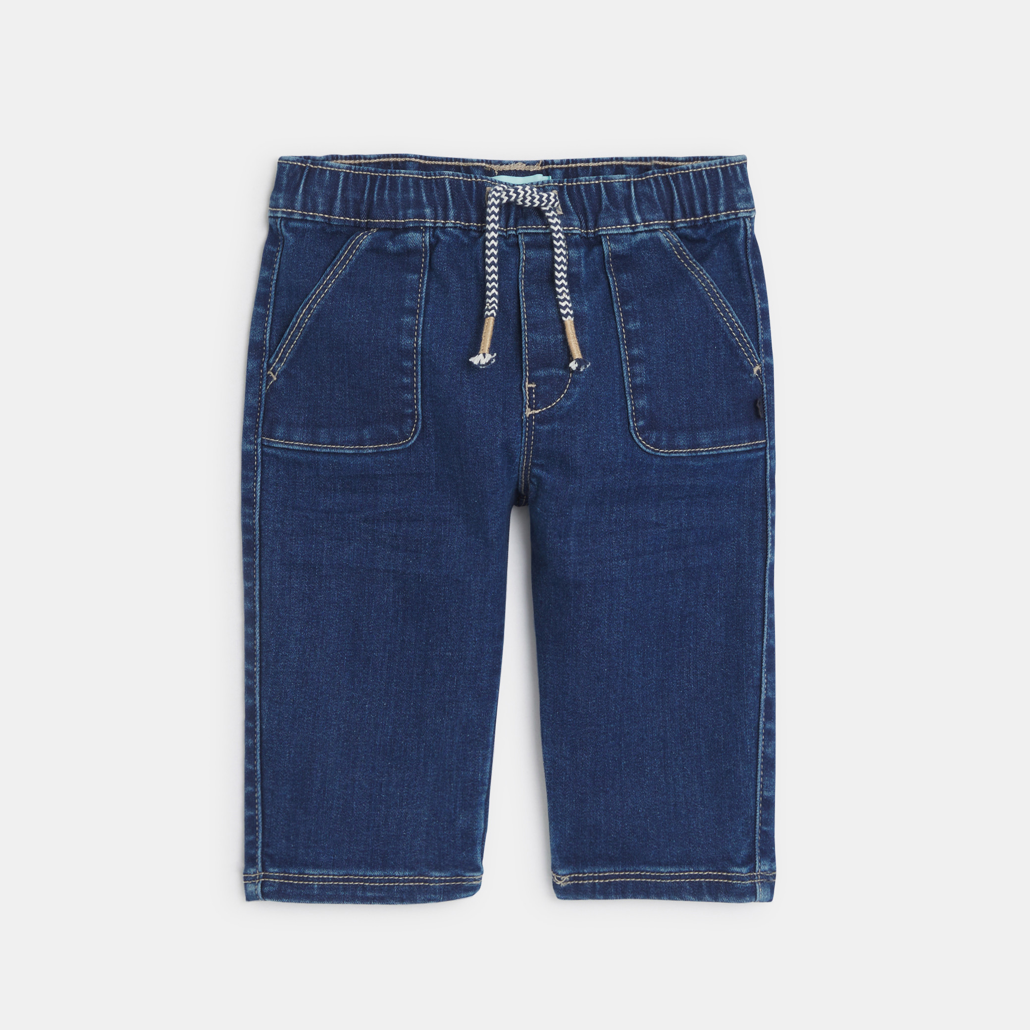 Jean droit bleu stretch bébé garçon - Denim bleu stone