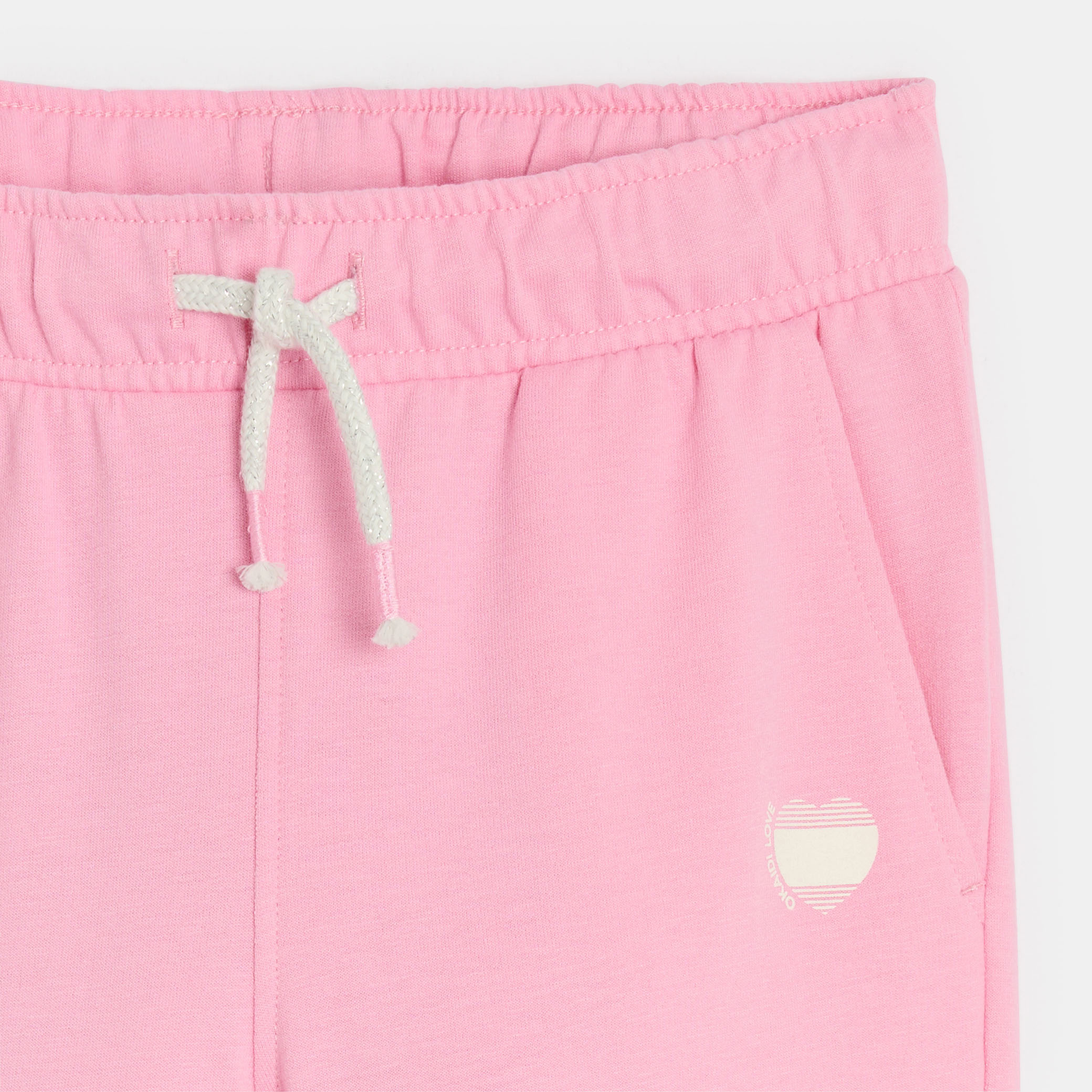 Jogging rose en molleton Fille - Rose malabar