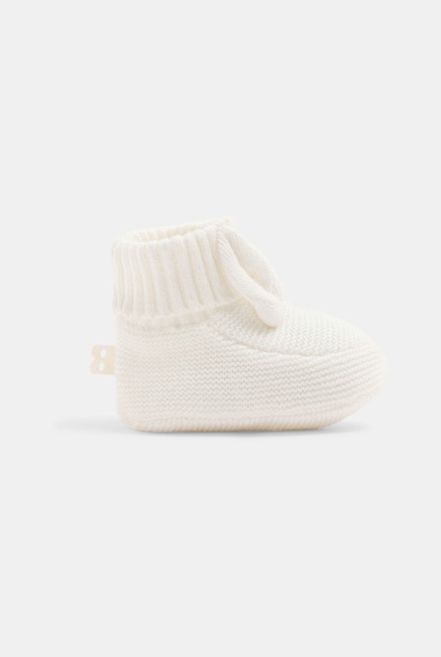 Chausson maille tricot lapin blanc naissance 1