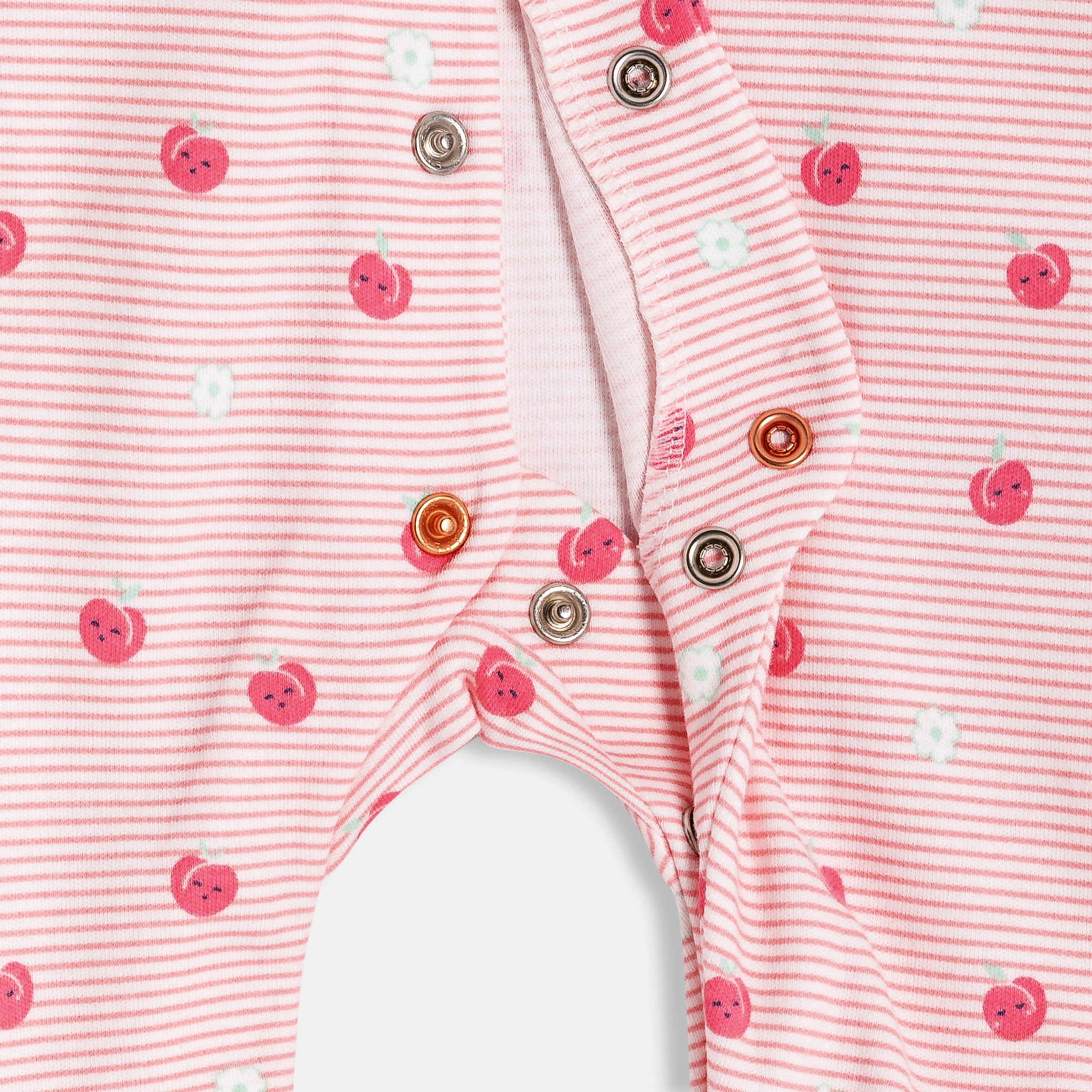 Dors-bien rayé rose bébé fille - Rose Pêche
