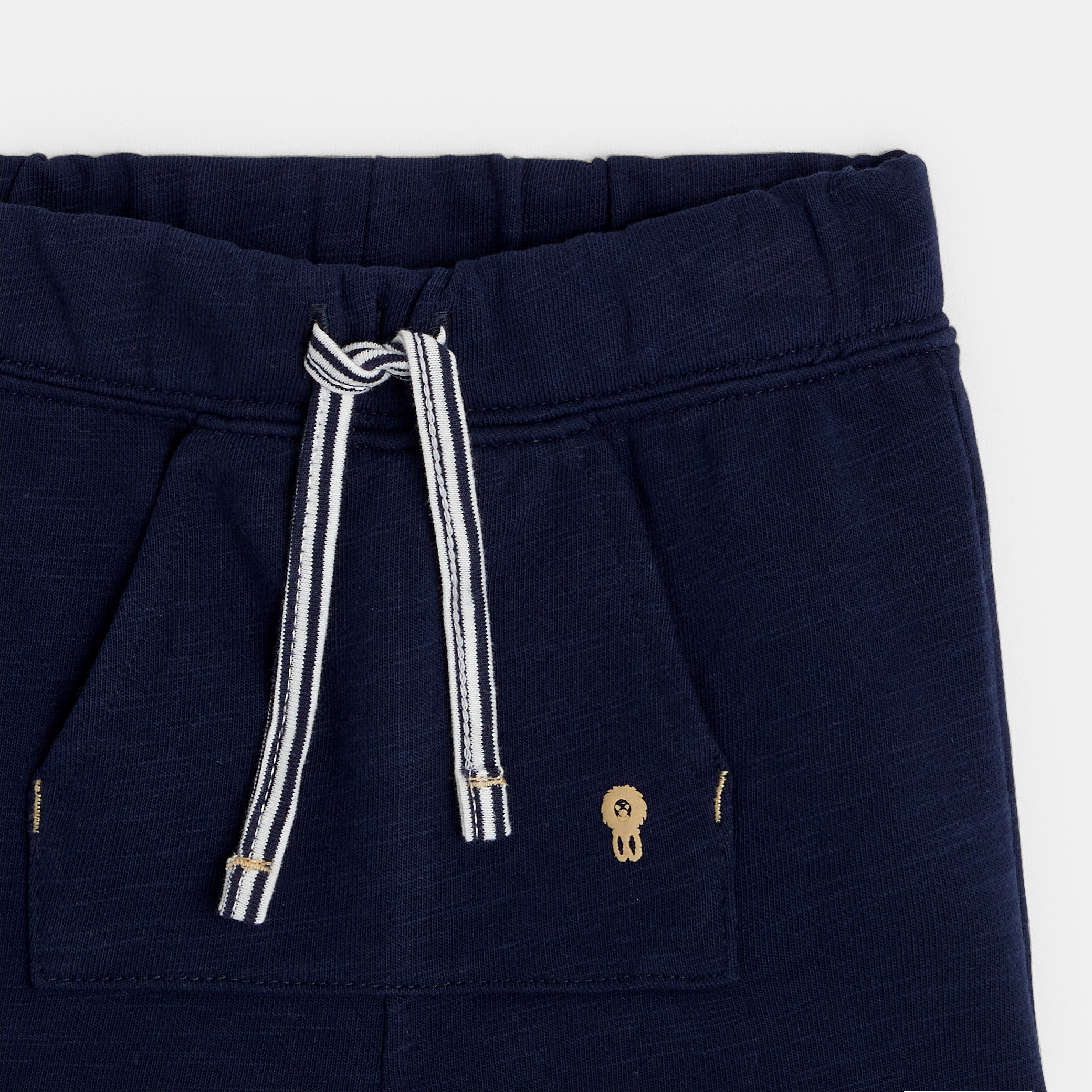 Short molleton beige bébé garçon - Bleu navy
