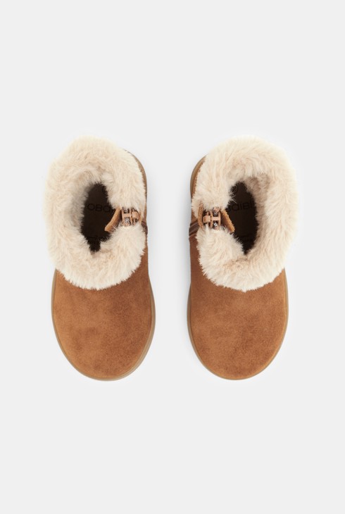 Boots cuir fourrées marron bébé fille 2