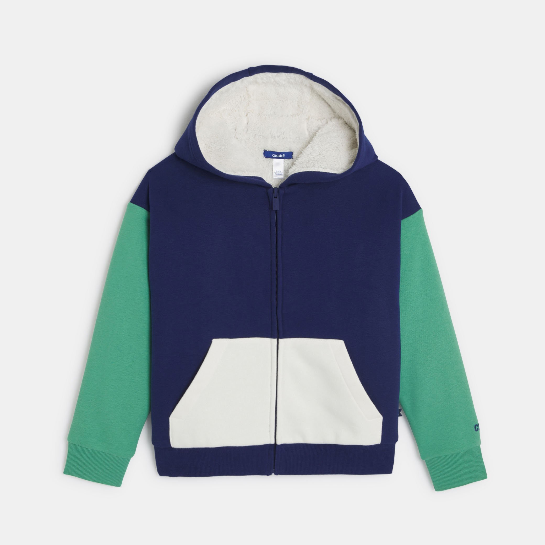 Sweat à capuche bleu colorblock Garçon - Bleu navy