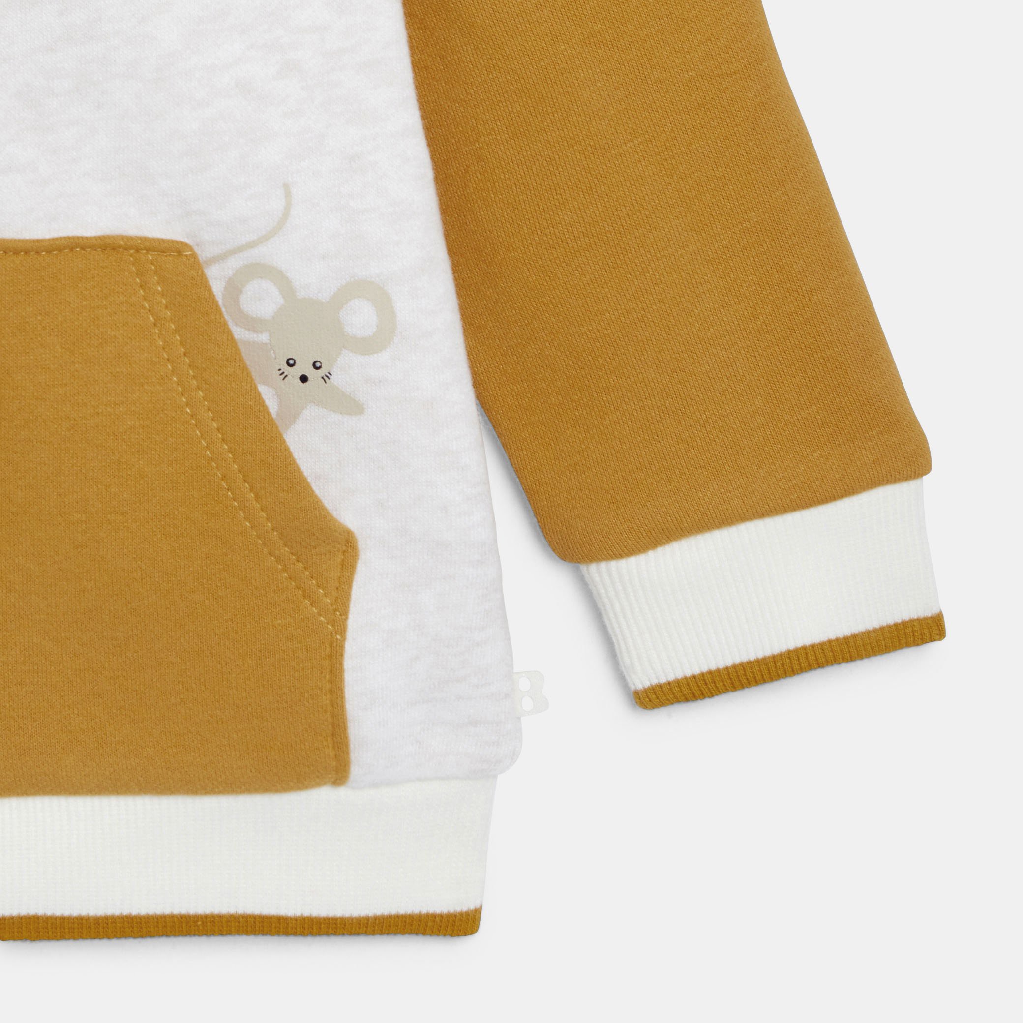 Sweat zippé molleton à capuche jaune bébé garçon - Jaune Miel