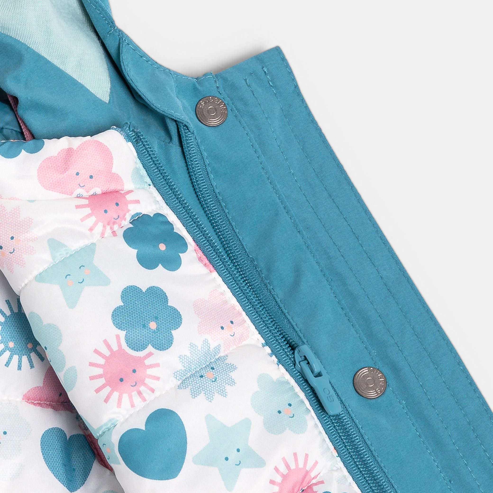 Parka 3 en 1 à capuche bleu bébé fille - Bleu Fjord