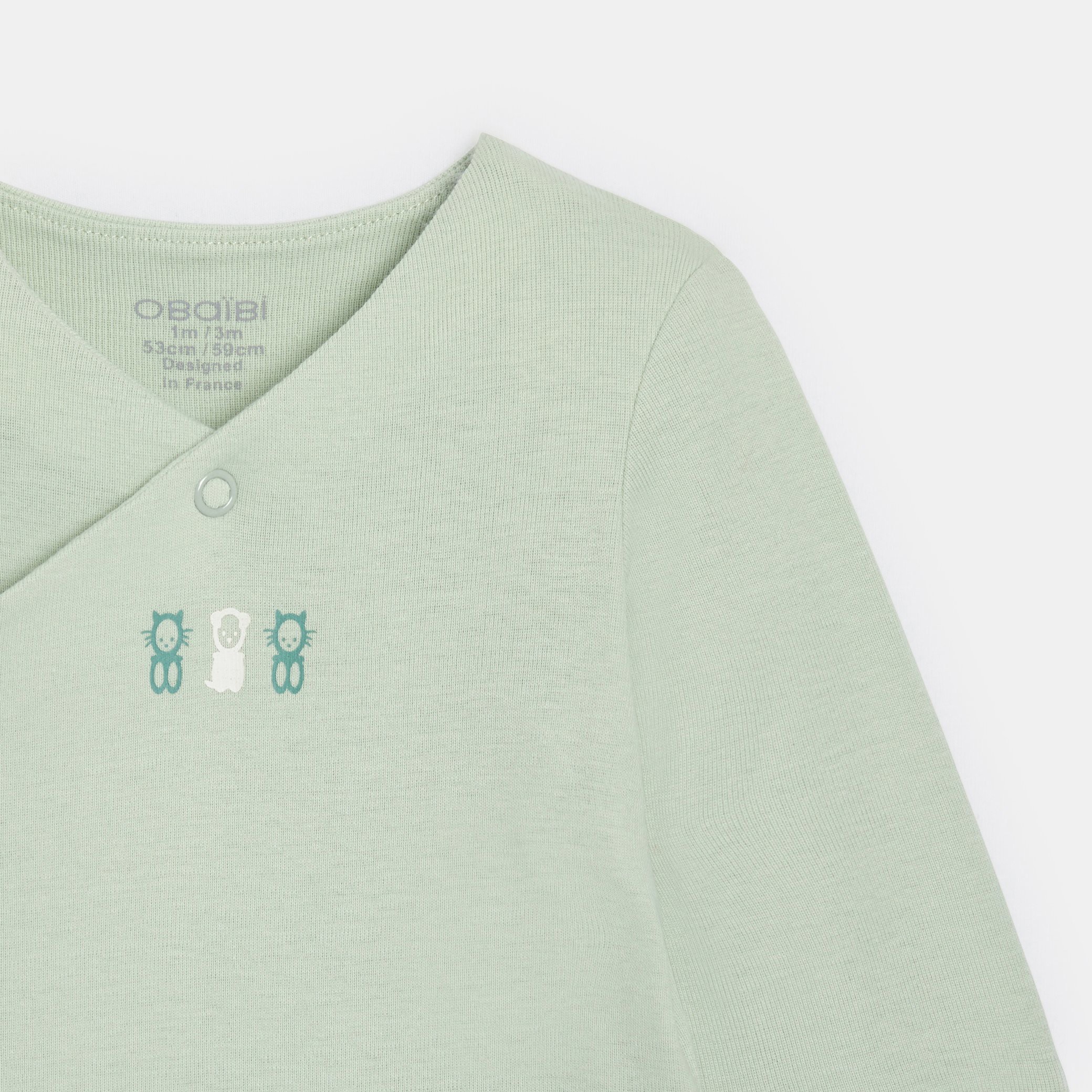 Body croisé évolutif vert bébé mixte (lot de 2) - vert