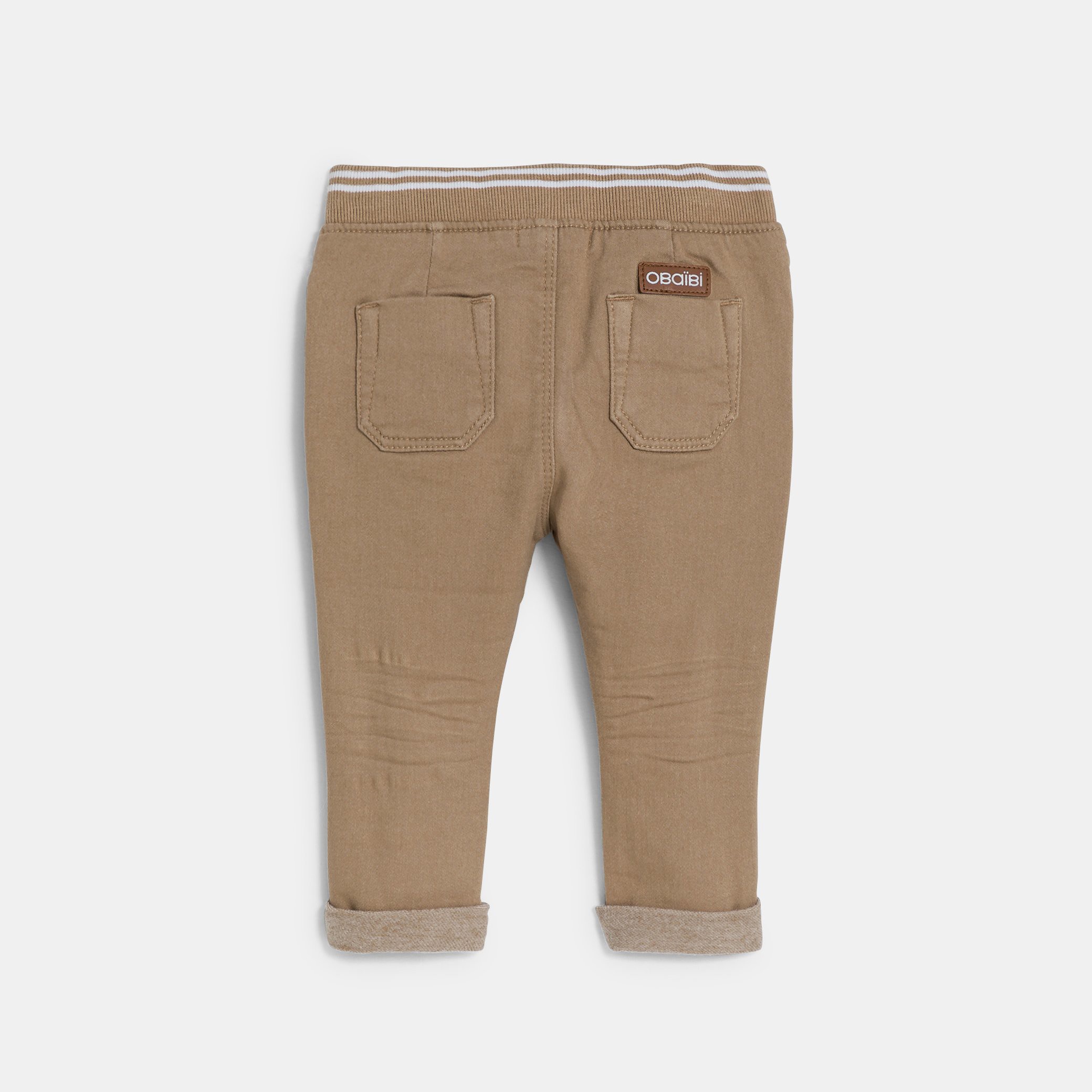Jean denim confort ultra stretch bleu bébé garçon - Beige corde