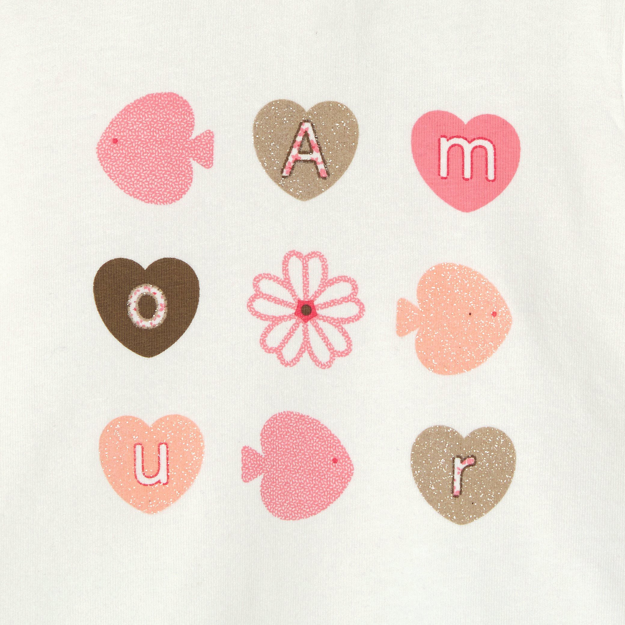 T-shirt col claudine blanc bébé fille - Imprimé orange
