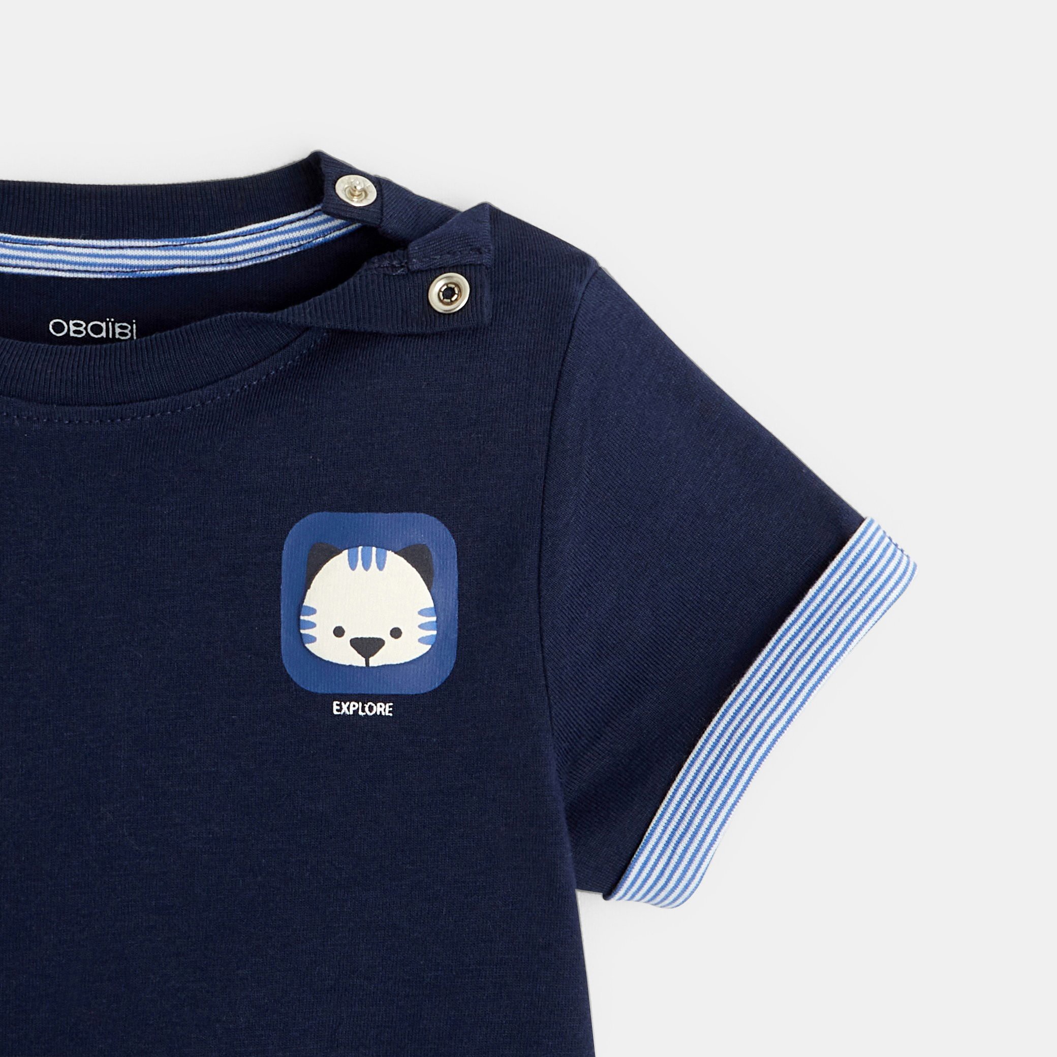 T-shirt à motif bleu bébé garçon - Bleu navy