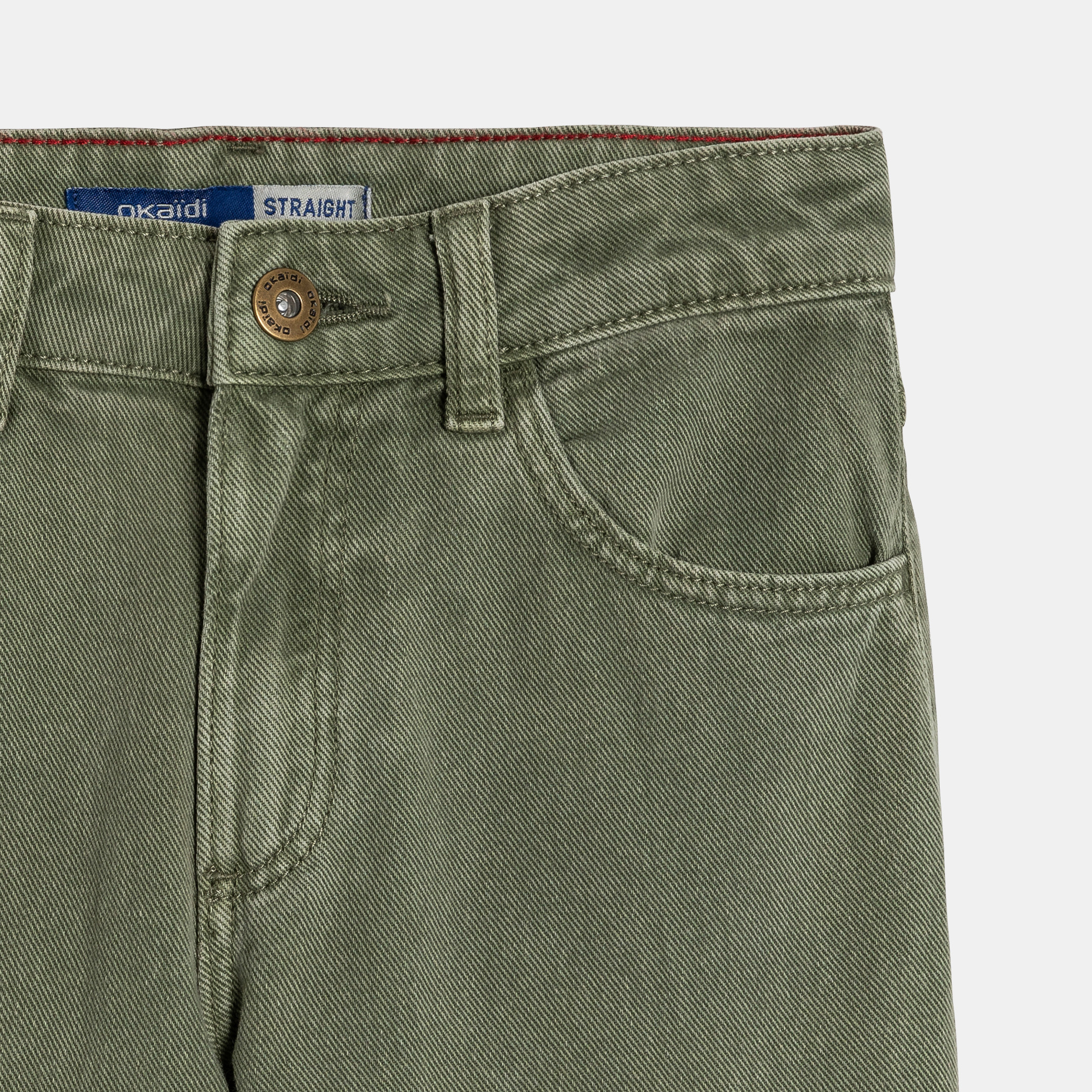 Jean regular rouge garçon - Vert Avocat