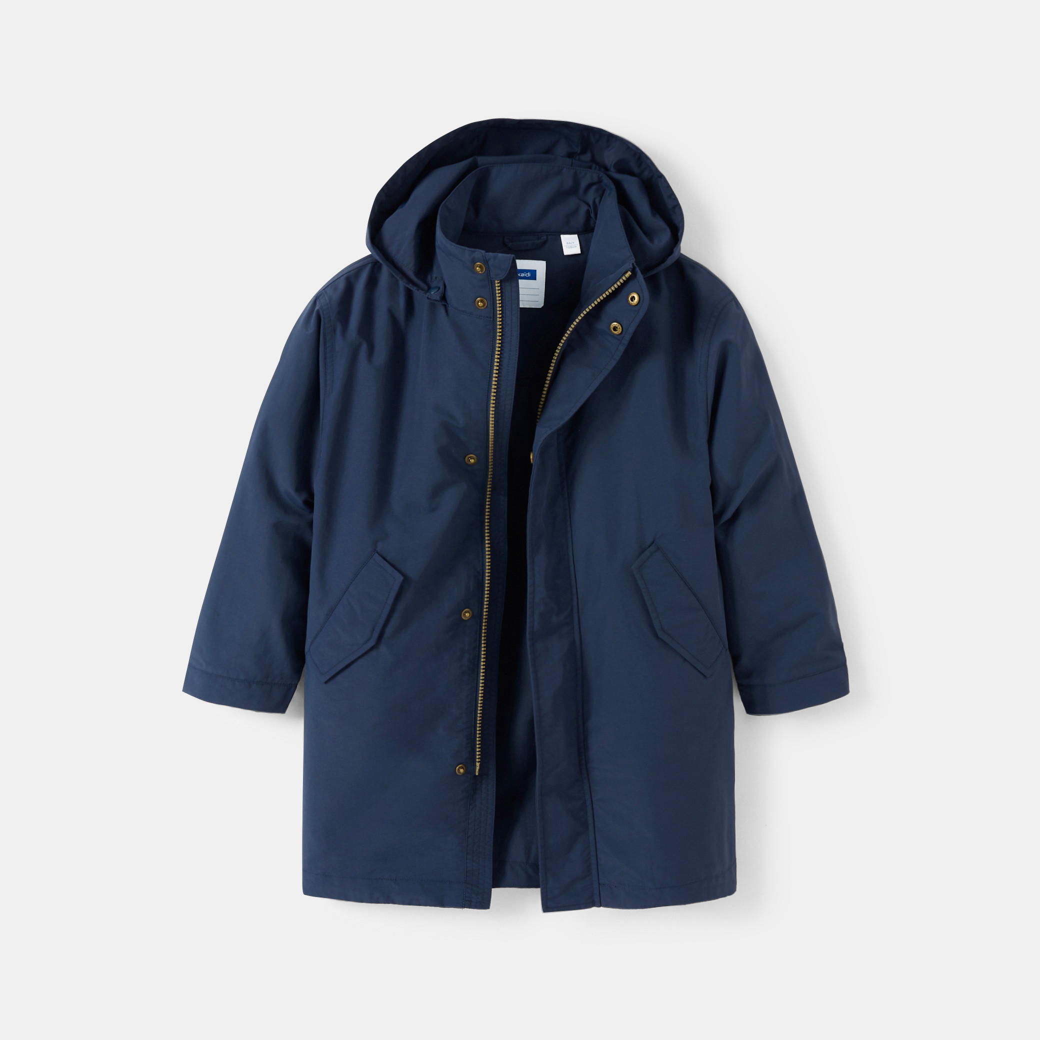 Parka à capuche rose fille - Bleu navy