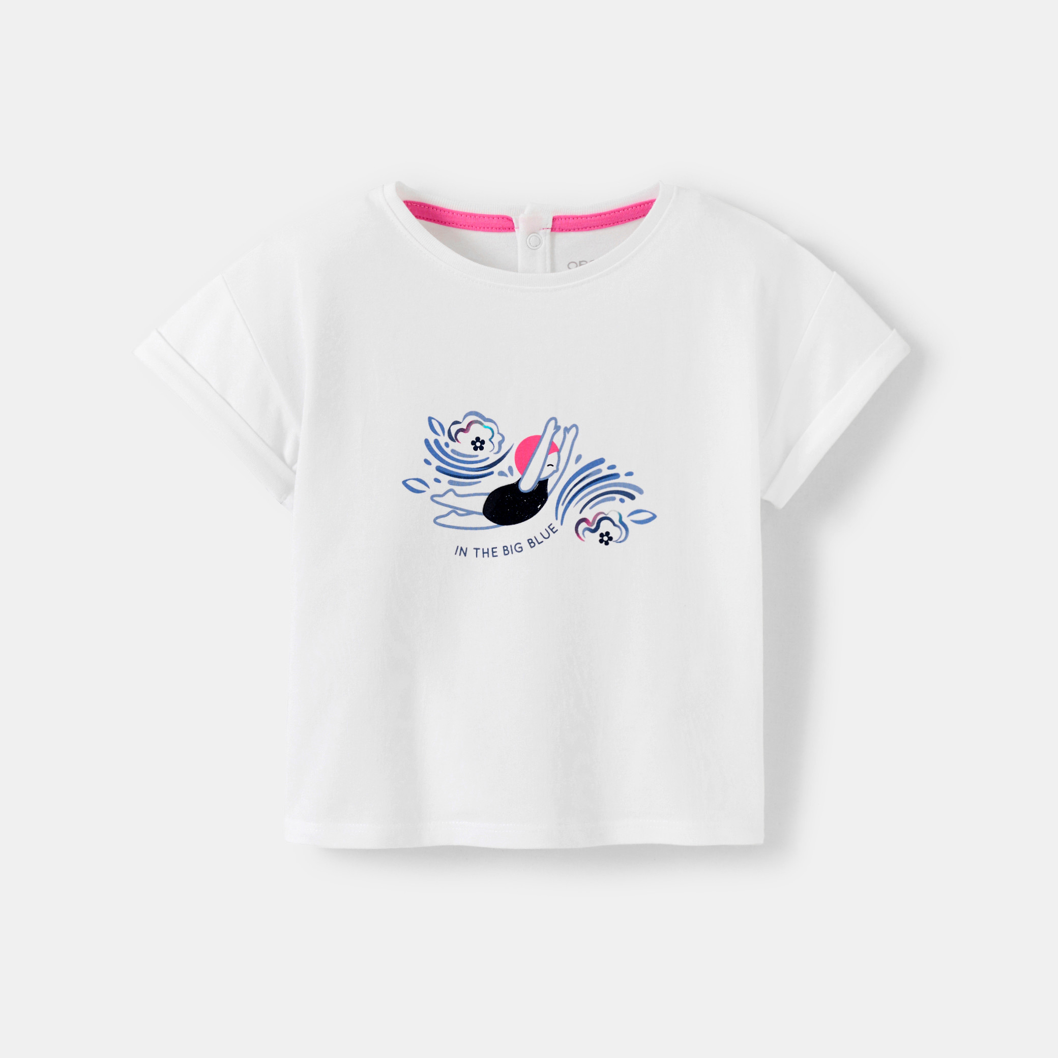 T-shirt nageuse blanc bébé fille - Blanc