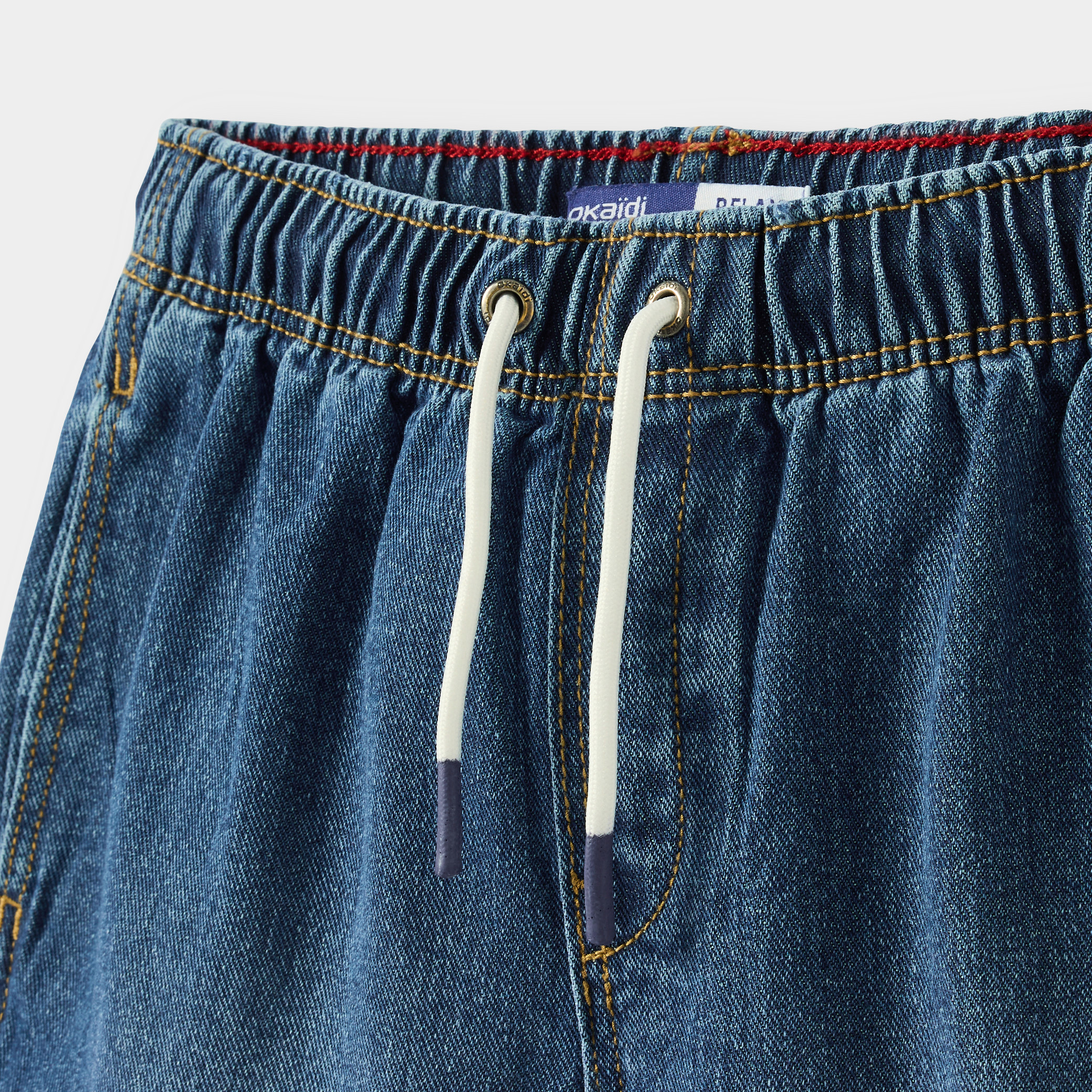 Bermuda cargo denim garçon bleu - Denim bleu stone